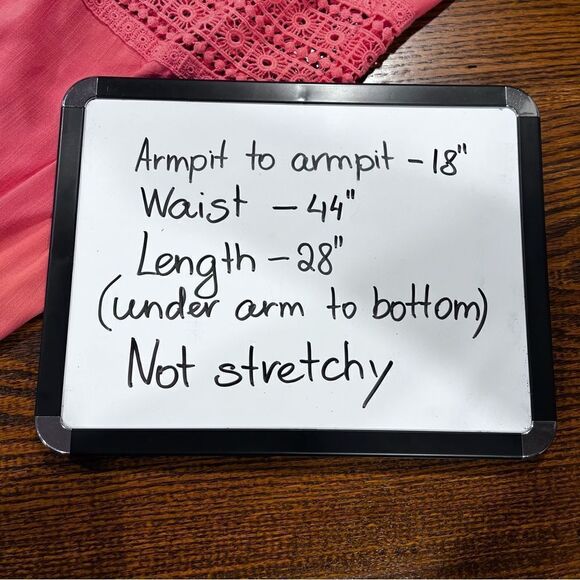 Coral color a-line cold Shoulder short sleeve mini dress with lace details - Picture 8 of 13